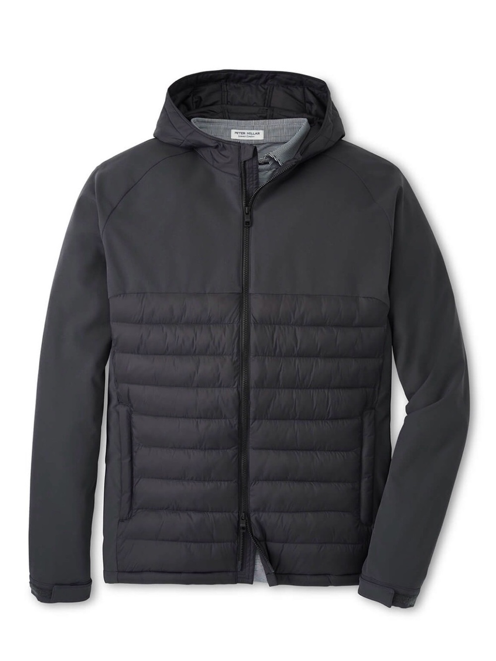 NWT Peter Millar Men's Carbon Black Apex Hybrid Hoodie (2XL)